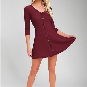 Lulu’s Waffle Knit Button Down Dress